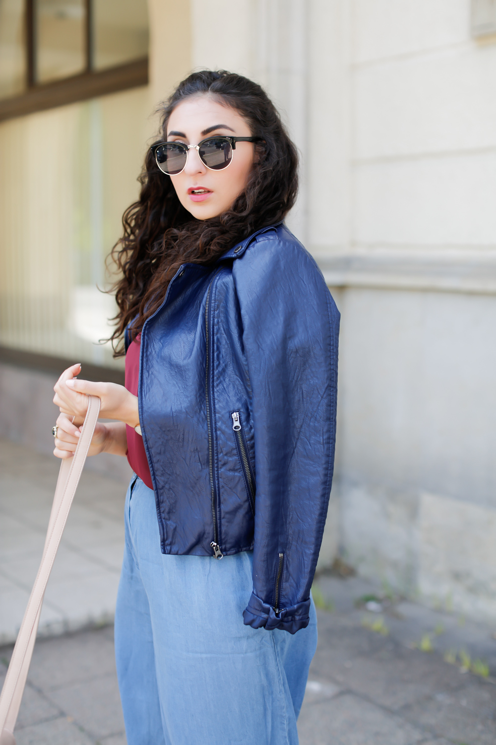 Mango Denim Culottes Butterfly Twist pointed ballerinas ballet shoes Strappy Top Topshop Leather Jacket Hosenrock Jeans Summer Style Spring Berlin Streetstyle Samieze 