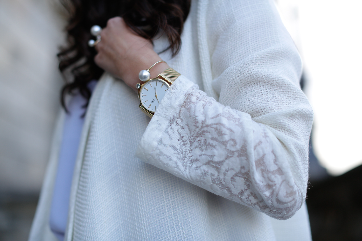 Aallaa moda outfit Spring look iranian fashion teheran tehran label topshop mom jeans frühlingslook spitzen mantel white lace coat